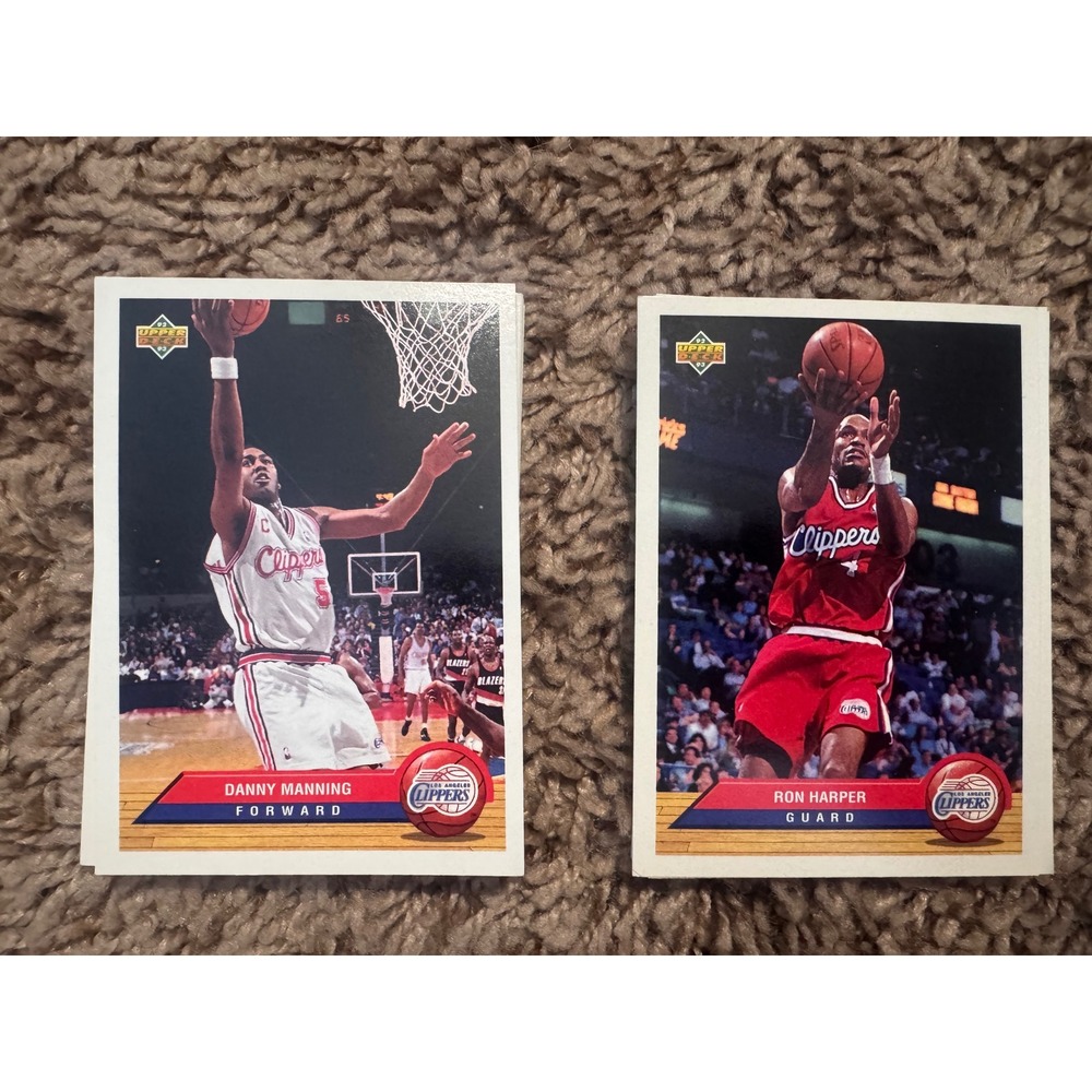 1992-93 Upper Deck Los Angeles Clippers Lot of 14 Danny Manning Ron Harper NBA